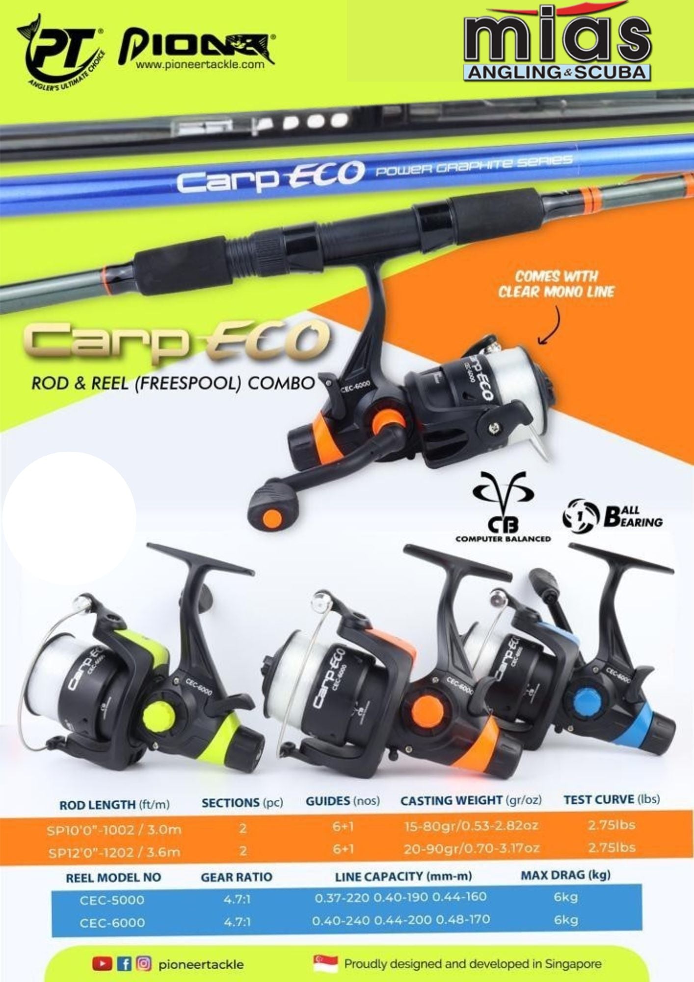 carp fishing rods and reel combos PIONEER CARP ECO COMBO – Mias Angling & Scuba