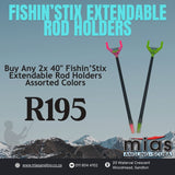 FISHIN'STIX 40" EXTENDABLE ROD HOLDER BUNDLE DEAL
