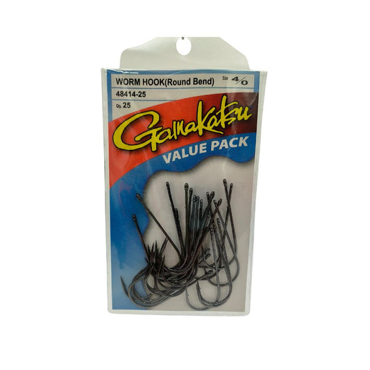 GAMAKATSU WORM HOOK (ROUND BEND) VALUE PACK