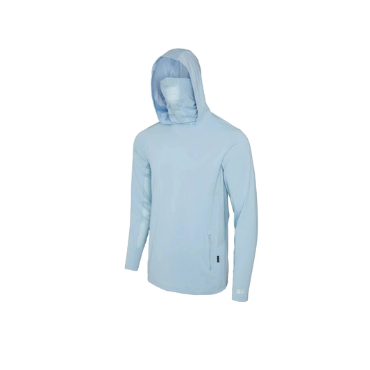 PELAGIC EXO TECH HOODED FISHING SHIRT - SOLID LIGHT BLUE