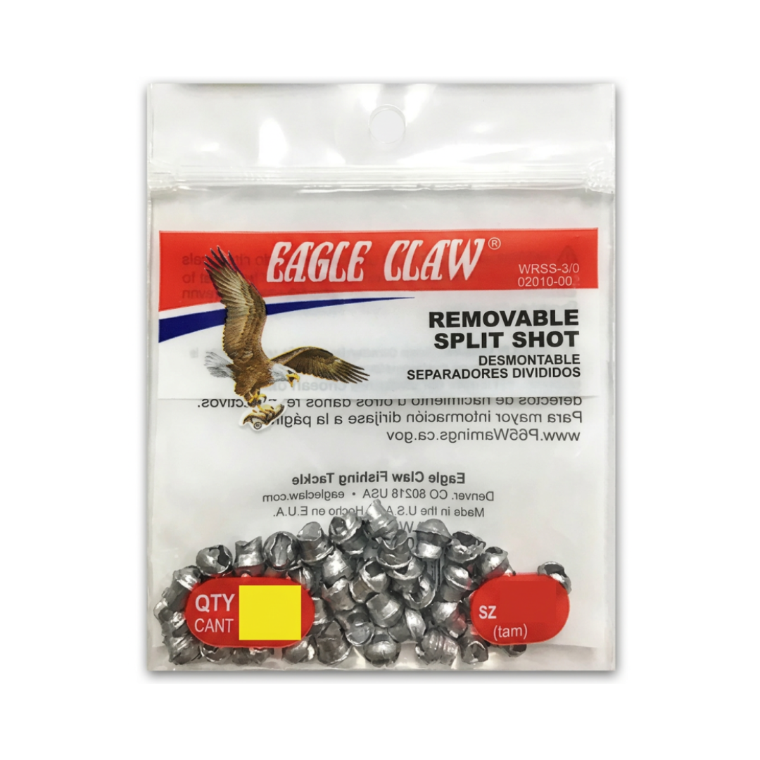 EAGLE CLAW REMOVABLE SPLIT SHOT SINKERS