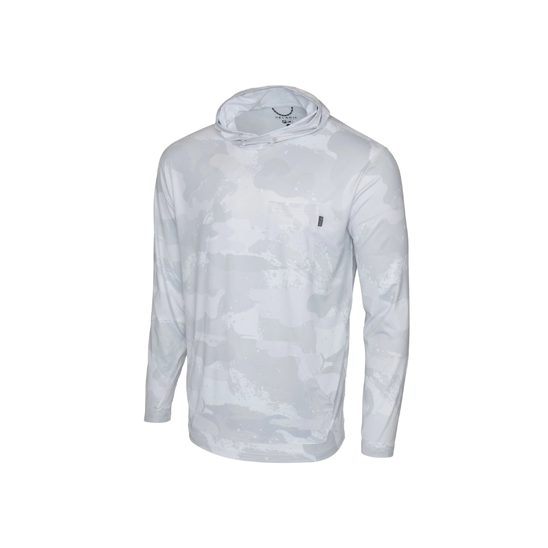 PELAGIC FREESPOOL HOODED FISHING SHIRT - BRUSH CAMO LIGHT GREY