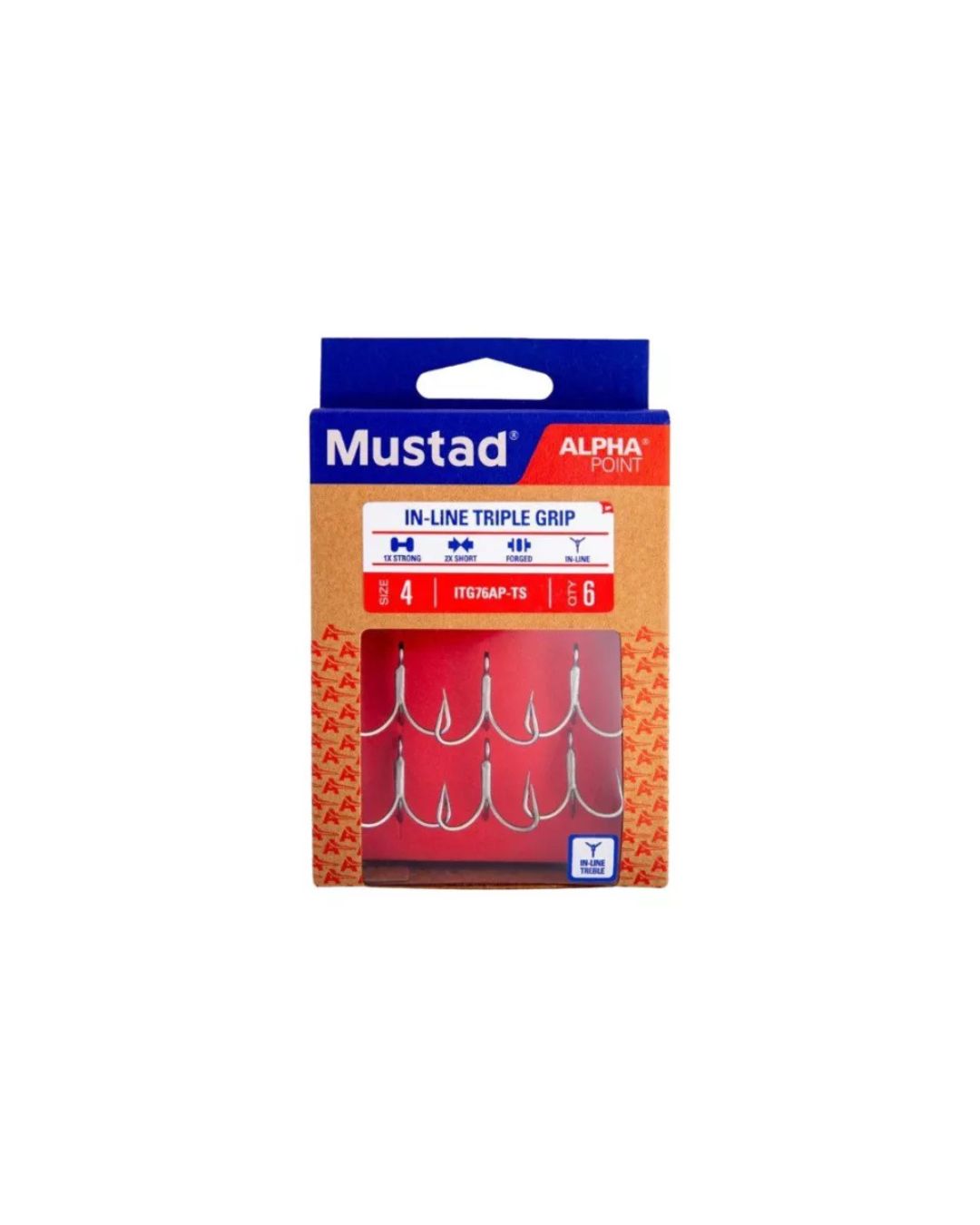 MUSTAD INLINE TRIPLE GRIP TREBLE HOOKS