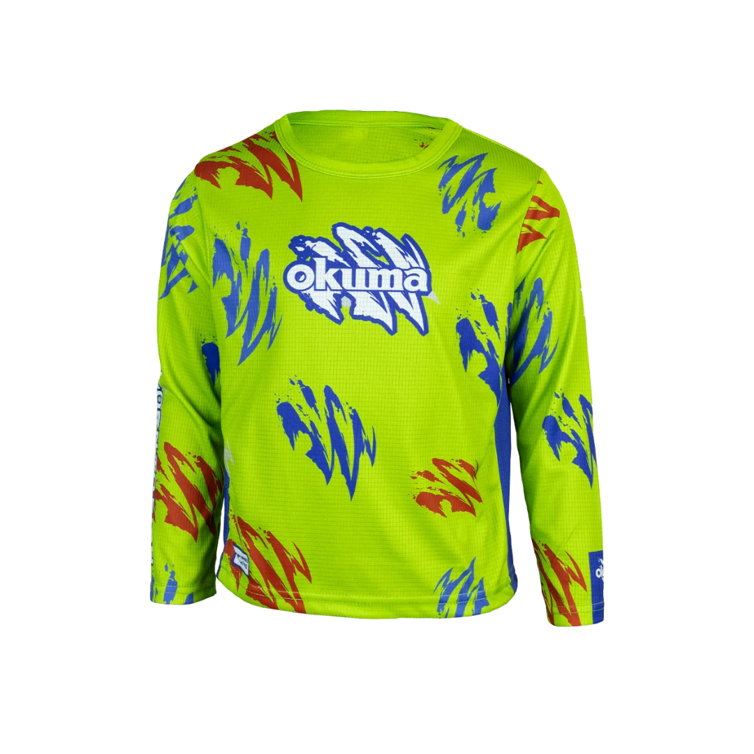 OKUMA KIDS LONG SLEEVE GREEN CLAW T-SHIRT