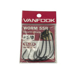 VANFOOK WORM 55B STEALTH BLACK FISHING HOOKS