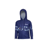 OKUMA KIDS FISH HOODY- NAVY