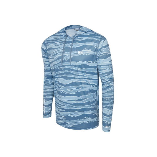 PELAGIC VAPORTEK HOODED FISHING SHIRT - WAHOO CAMO