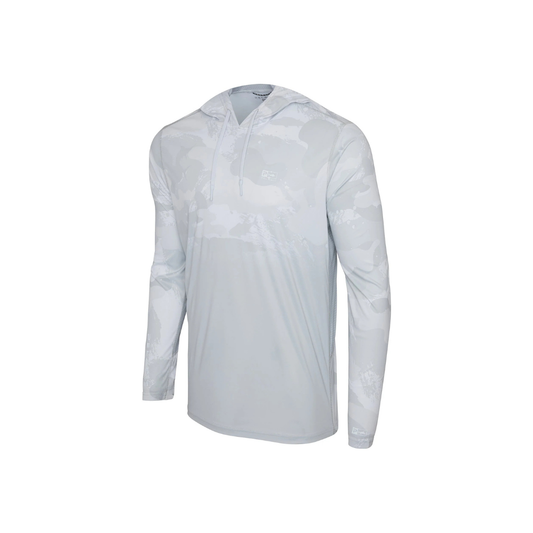 PALEGIC VAPORTEK HOODED FISHING SHIRT - BRUSH CAMO (FADE) LIGHT GREY