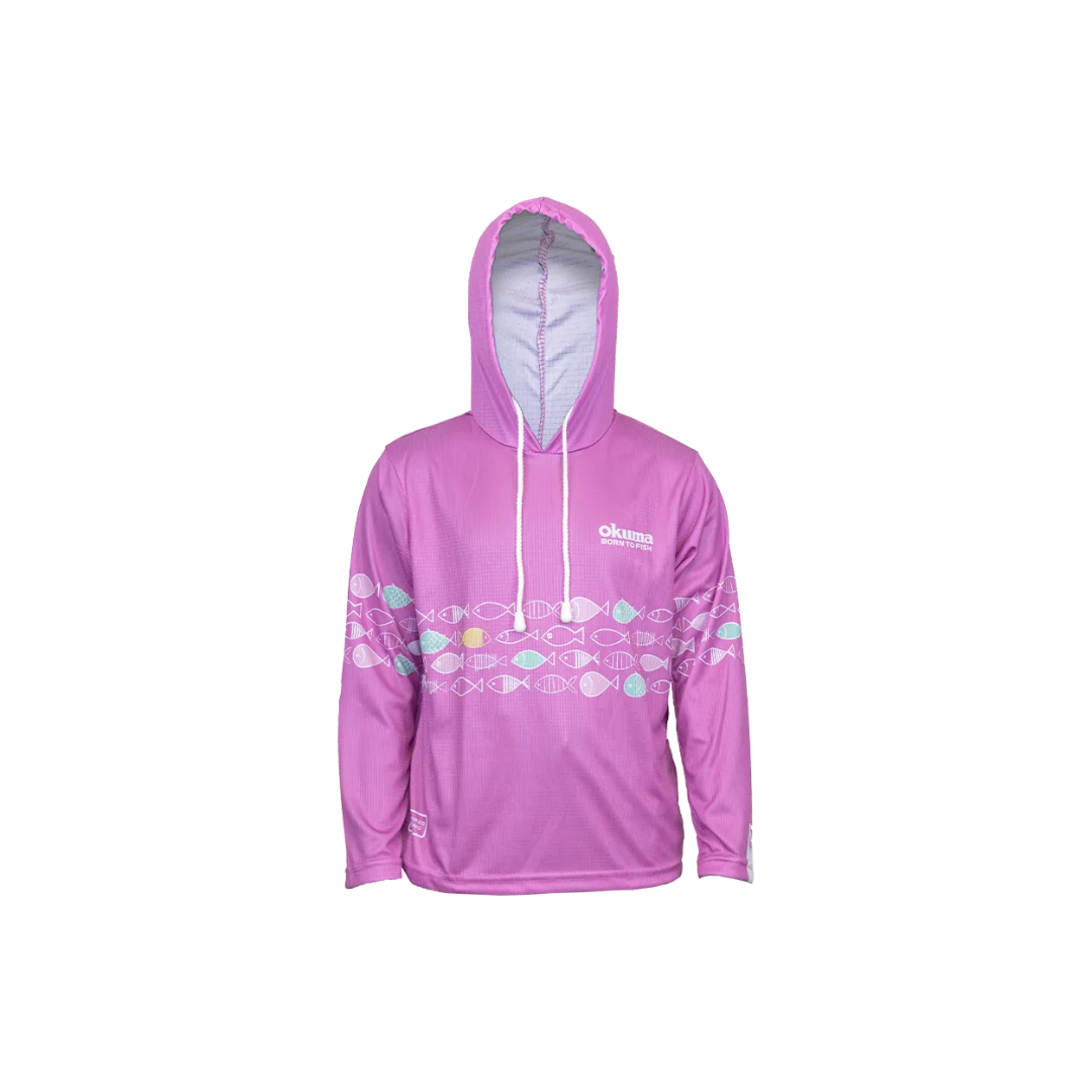 OKUMA KIDS FISH HOODIE - PINK