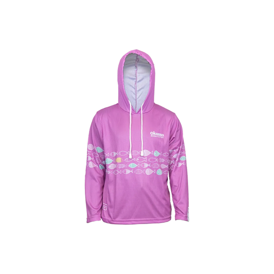 OKUMA KIDS FISH HOODIE - PINK