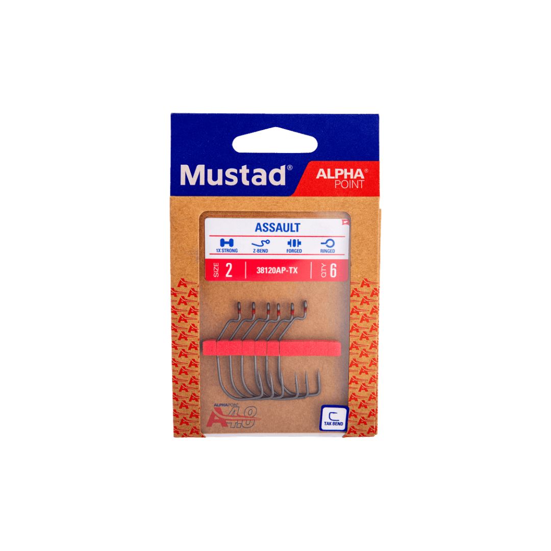 MUSTAD ASSAULT WIDE GAP 6PC HOOKS