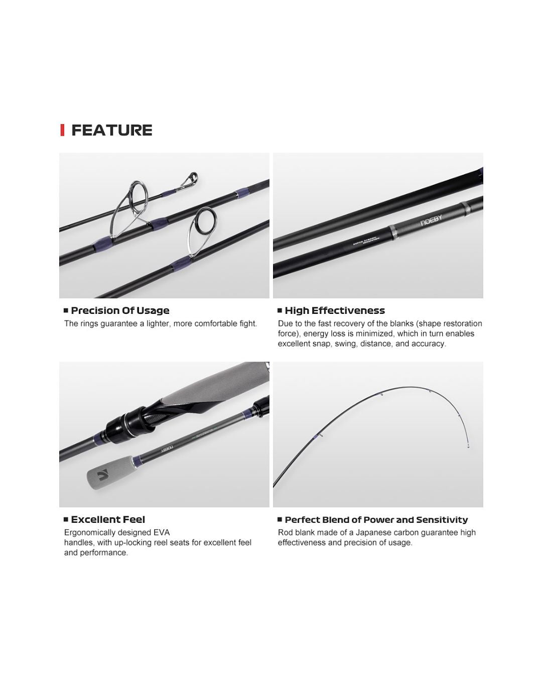 NOEBY KEEN FORCE 7'6" ML 2PC SPINNING ROD