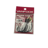 VANFOOK WORM 55B STEALTH BLACK FISHING HOOKS