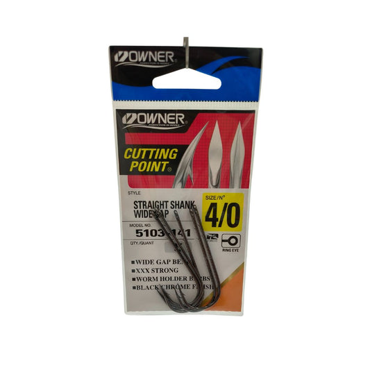 OWNER STRAIGHT SHANK WIDE GAP FISHING HOOKS
