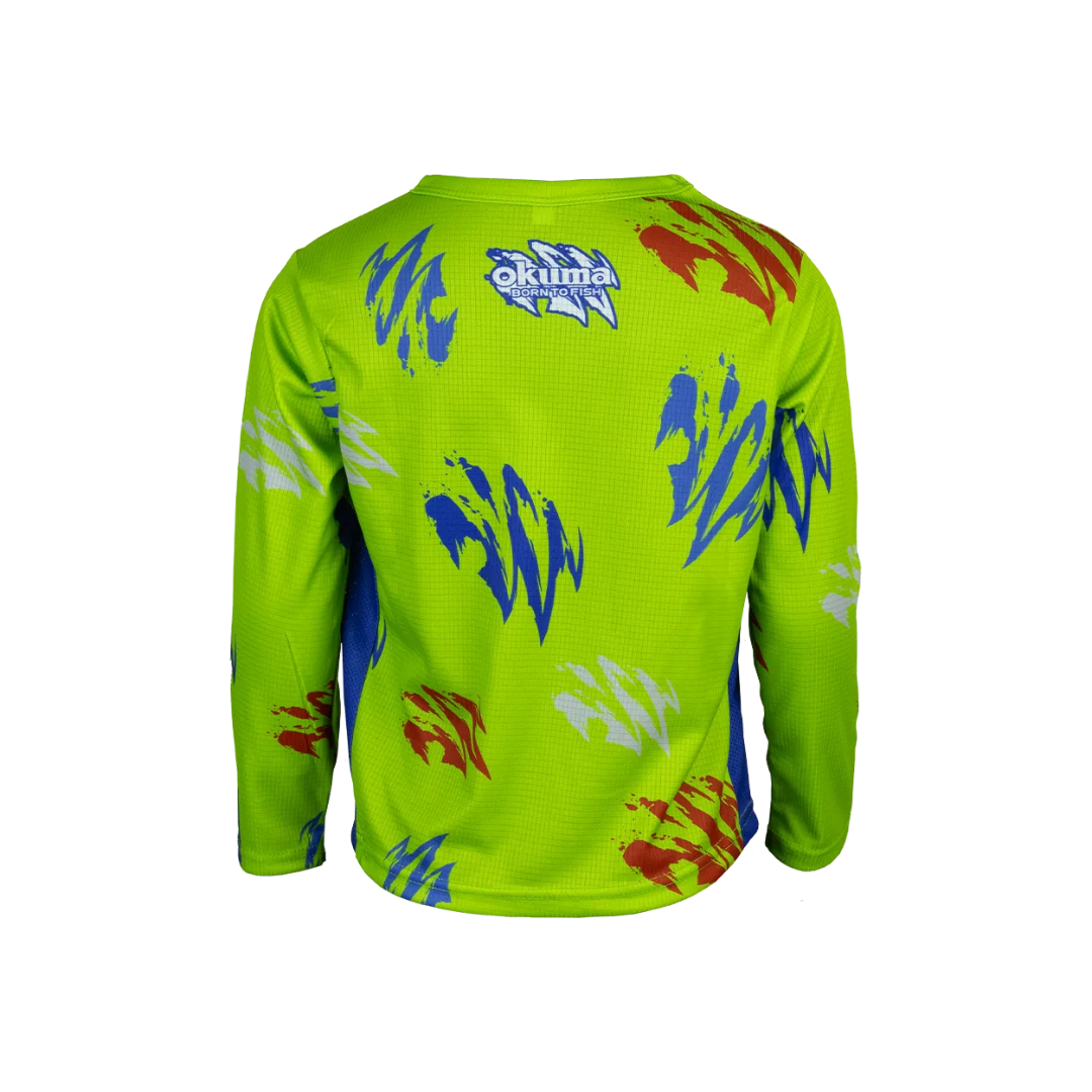 OKUMA KIDS LONG SLEEVE GREEN CLAW T-SHIRT