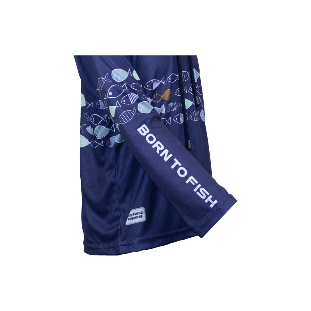 OKUMA KIDS FISH HOODY- NAVY