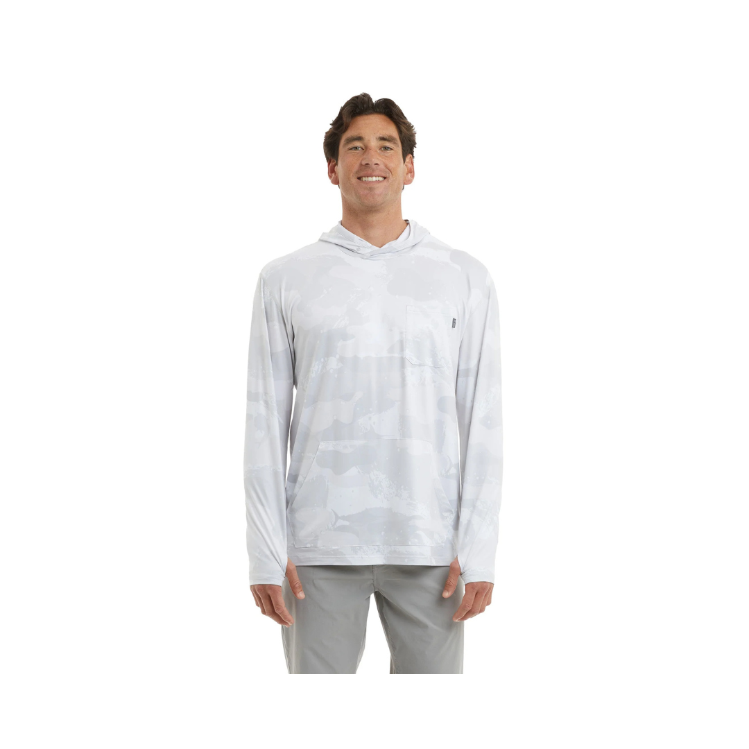 PELAGIC FREESPOOL HOODED FISHING SHIRT - BRUSH CAMO LIGHT GREY