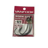 VANFOOK WORM 55B STEALTH BLACK FISHING HOOKS