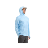 PELAGIC FREESPOOL HOODED FISHING SHIRT - BRUSH CAMO LIGHT BLUE