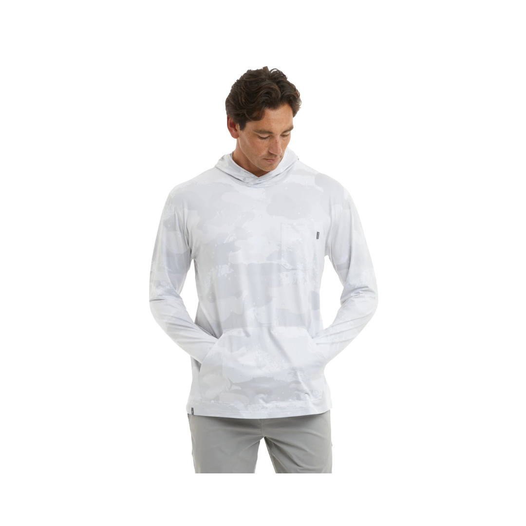 PELAGIC FREESPOOL HOODED FISHING SHIRT - BRUSH CAMO LIGHT GREY