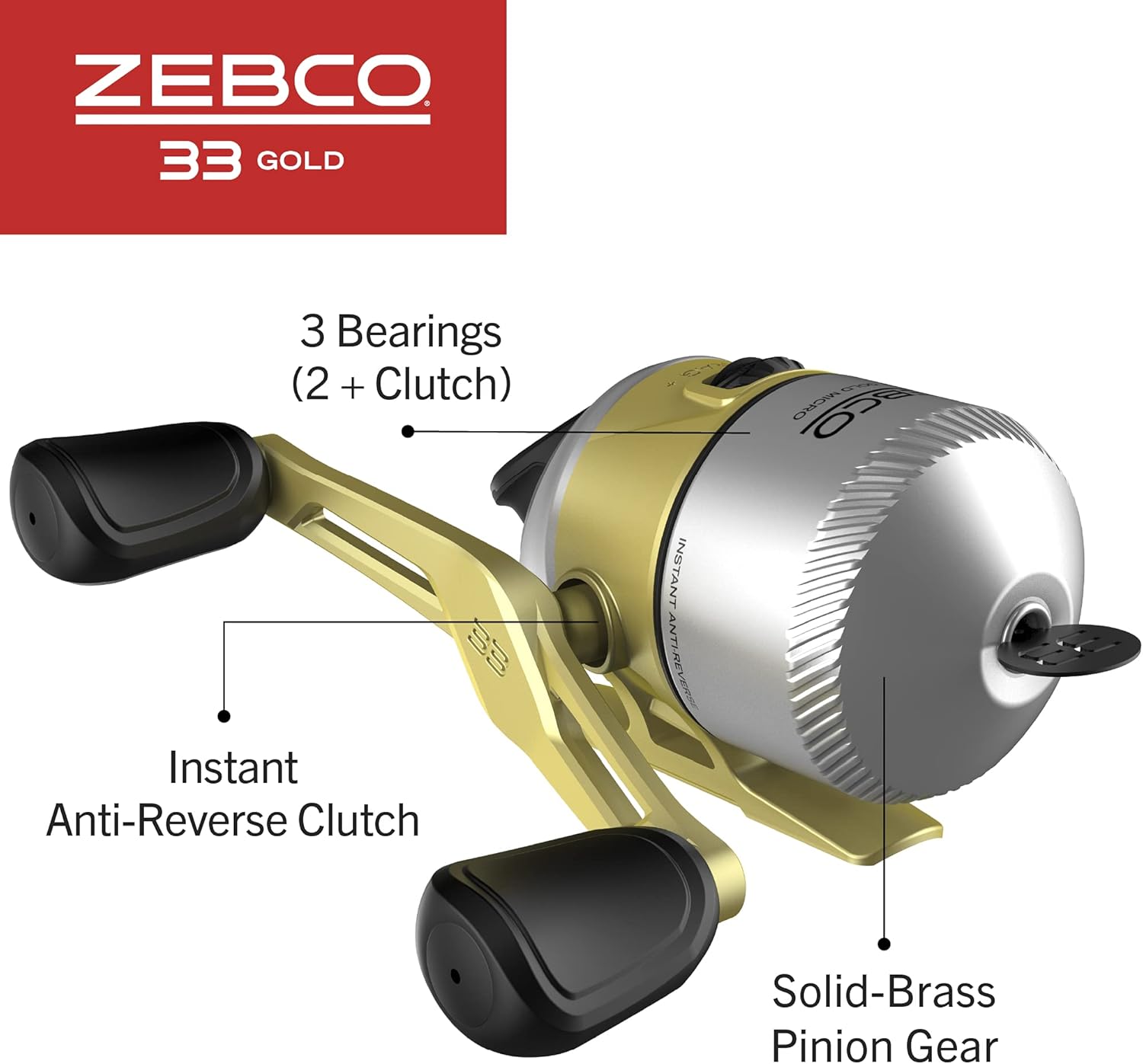 ZEBCO 33 GOLD MICRO SPINCAST FISHING REEL