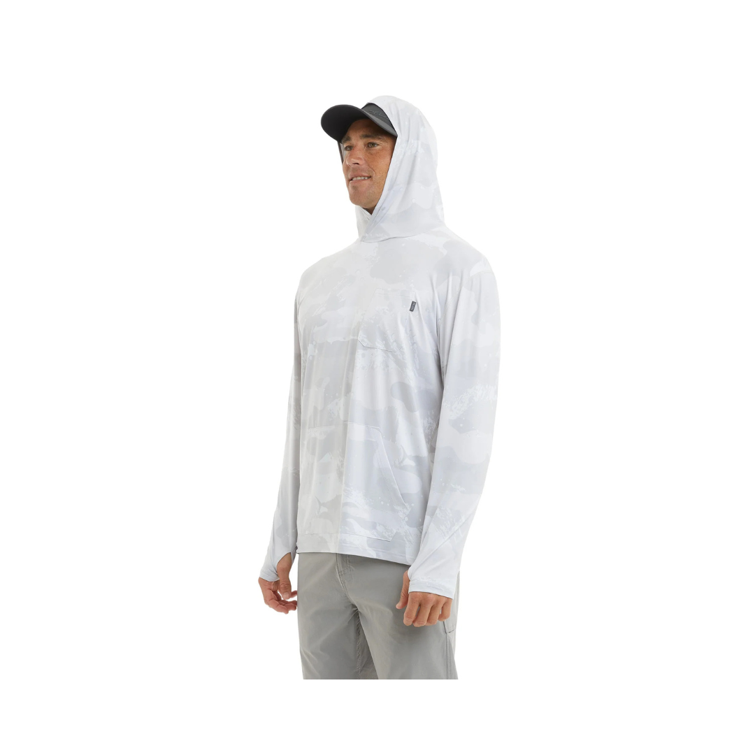 PELAGIC FREESPOOL HOODED FISHING SHIRT - BRUSH CAMO LIGHT GREY