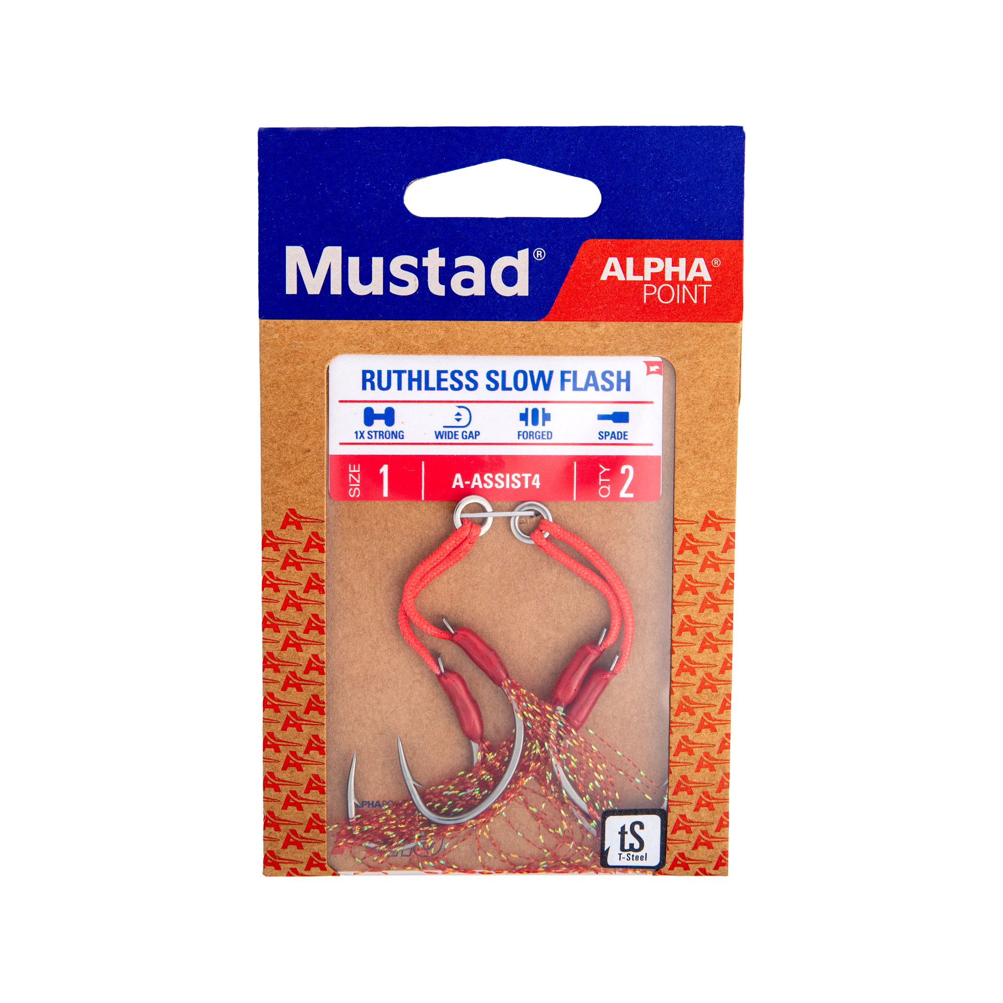 MUSTAD RUTHLESS SLOW FLASH HOOK A-ASSIST4-TS