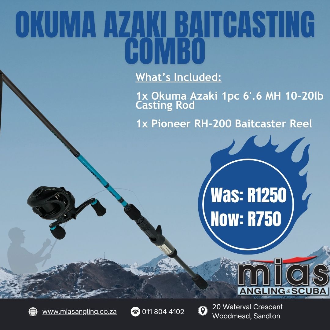 baitcaster rods south africa Okuma Azaki 6'6 MH Baitcasting Combo | Baitcasting Fishing Rods - Mias Angling