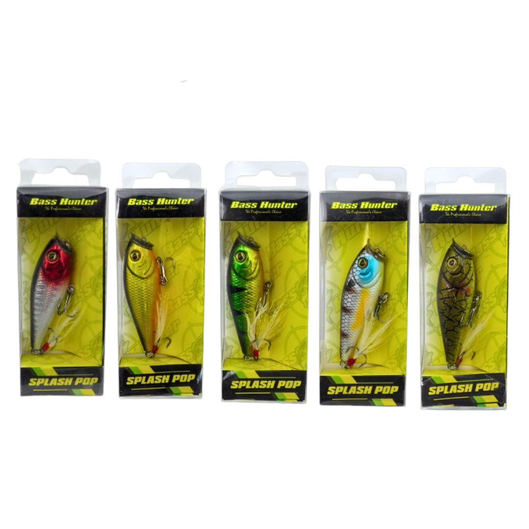 BASS HUNTER SPLASH POP TOPWATER POPPER 60MM