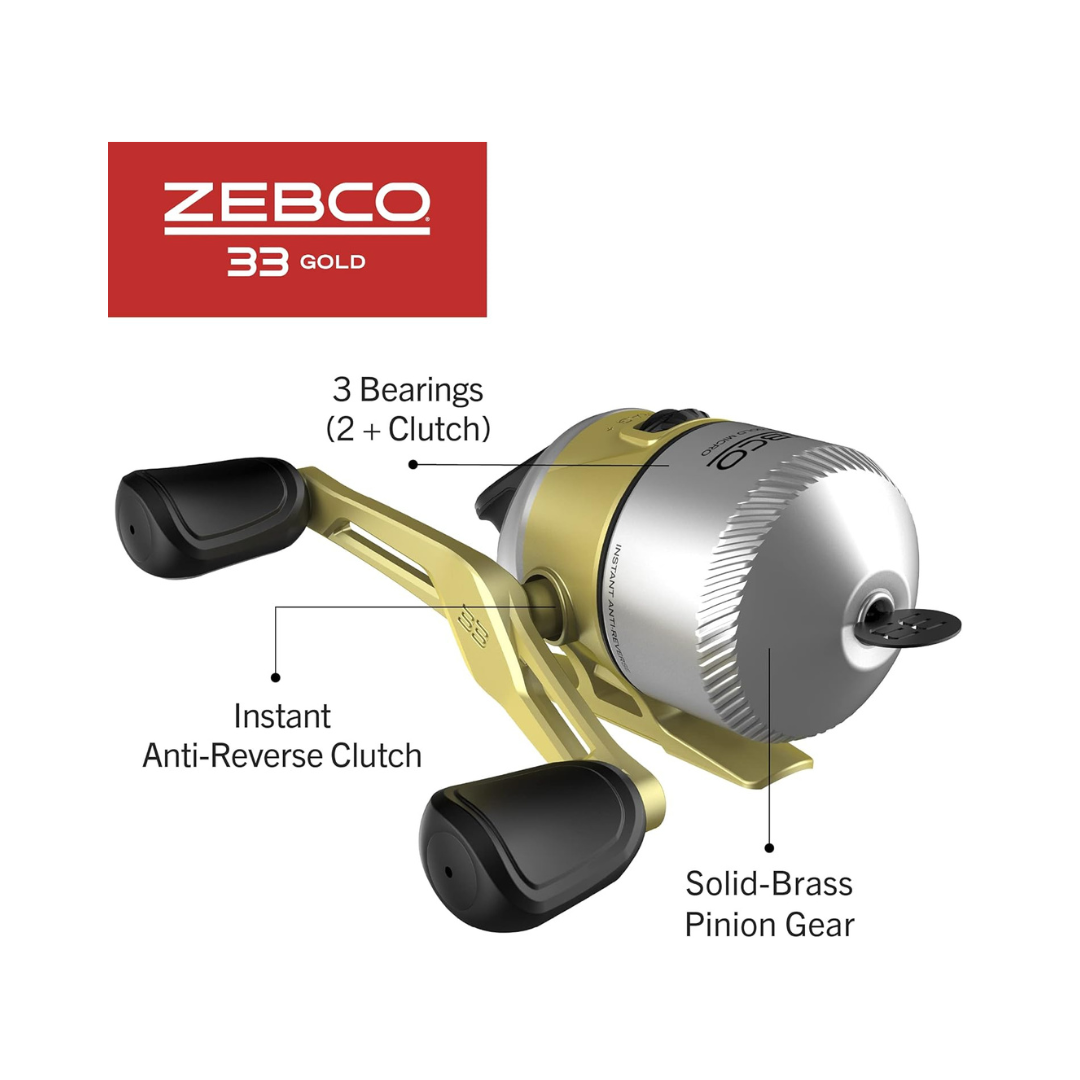 ZEBCO 33 GOLD MICRO SPINCAST FISHING REEL