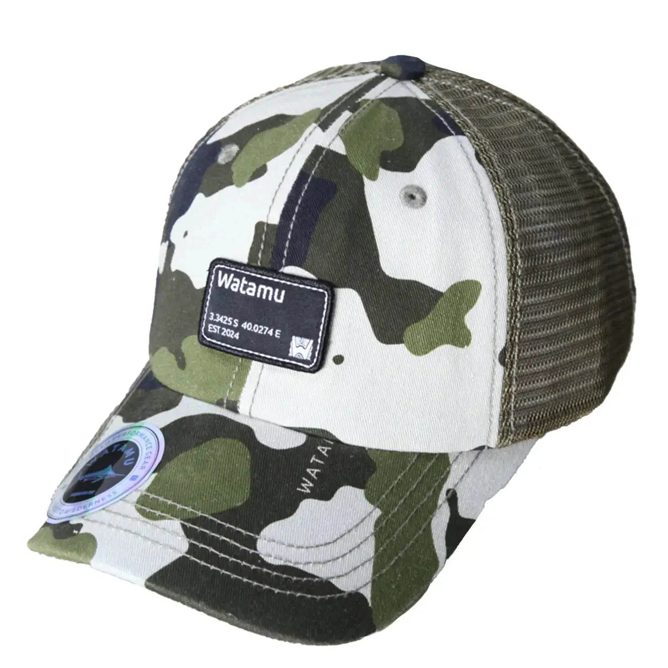 WATAMU OLIVE CAMO TRUCKER CAP