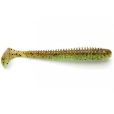 Keitech Swing Impact 4" Green Pumpkin 8 Paddeltail Swimbait