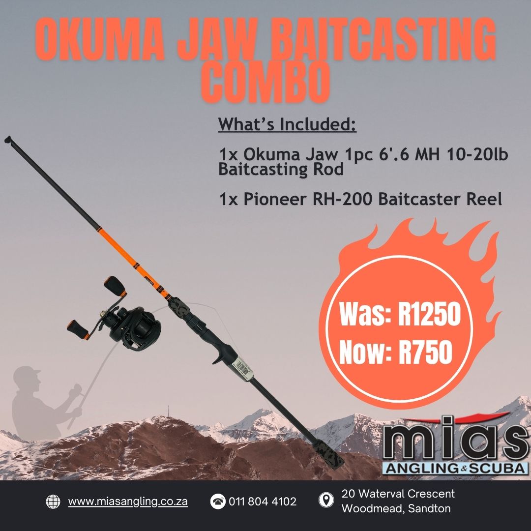 baitcaster combo south africa Okuma Jaw 6'6 MH Baitcasting Combo | Baitcasting Fishing Rods - Mias Angling