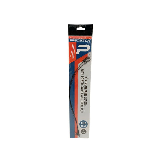 PREDATOR XTREME 9" WIRE LEADER + POWER SWIVEL & CLIP
