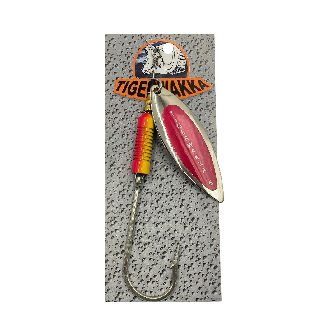 TIGERWAKKA SPINNER #6 9/0 NICKEL/RED